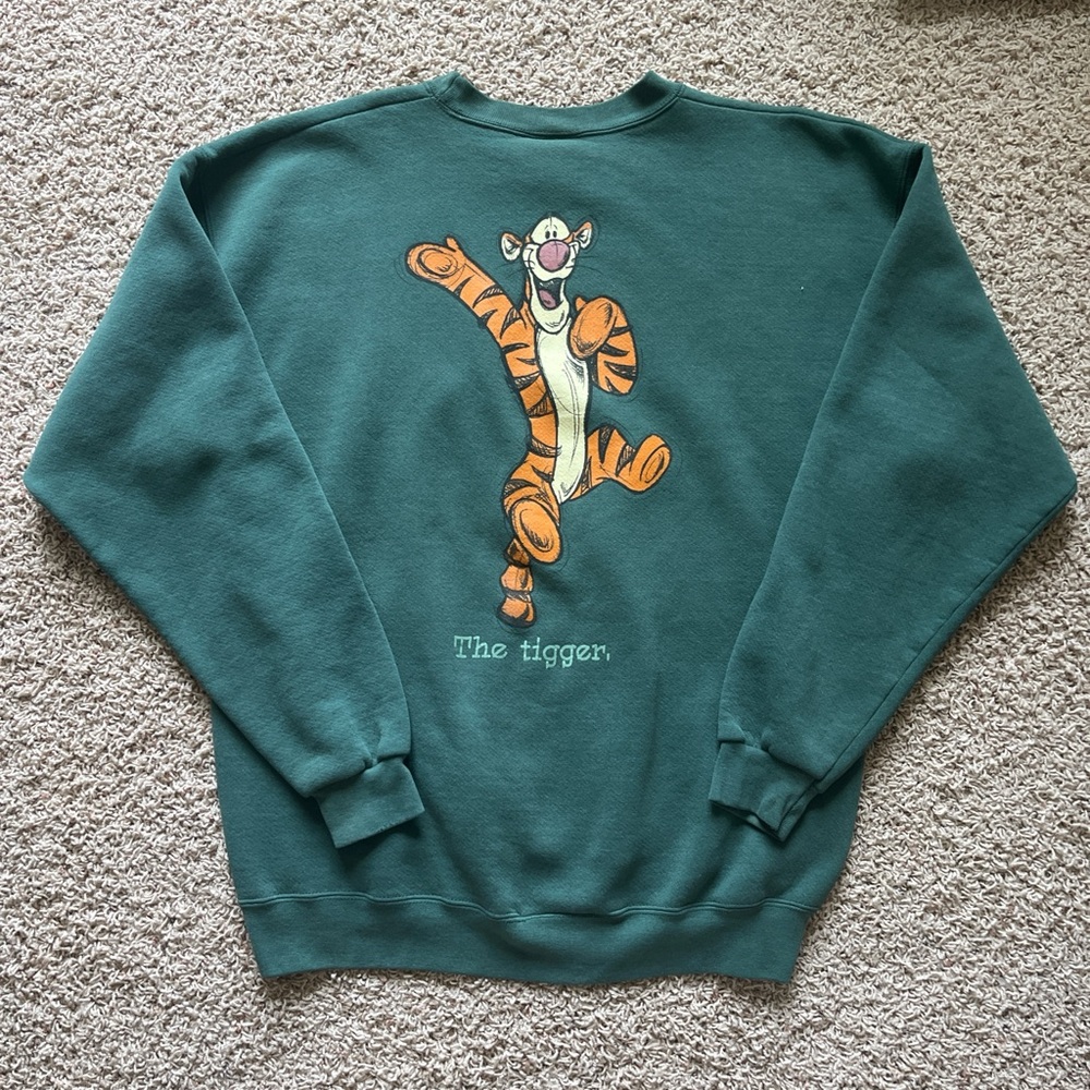 Disney Vintage Green Tigger Crewneck Sweatshirt